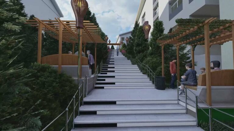 10 bin 390 metre tül merdiven yapım çalışması